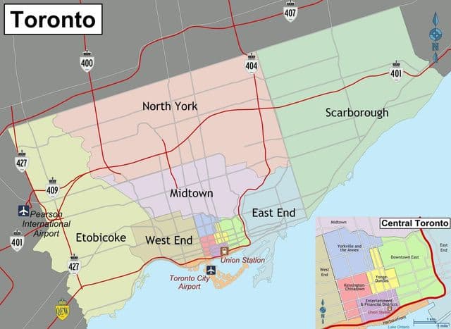 Mapa okręgu Toronto