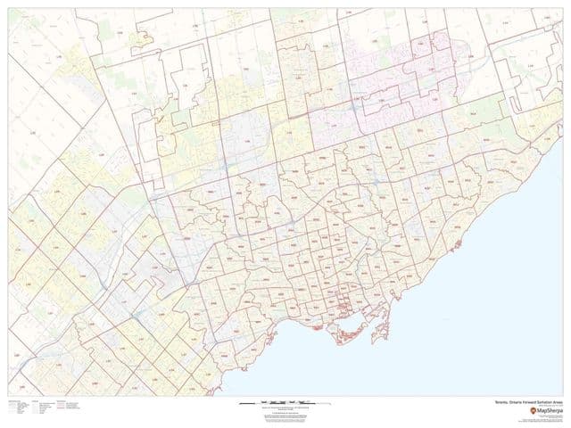 Mapa kodów pocztowych Toronto