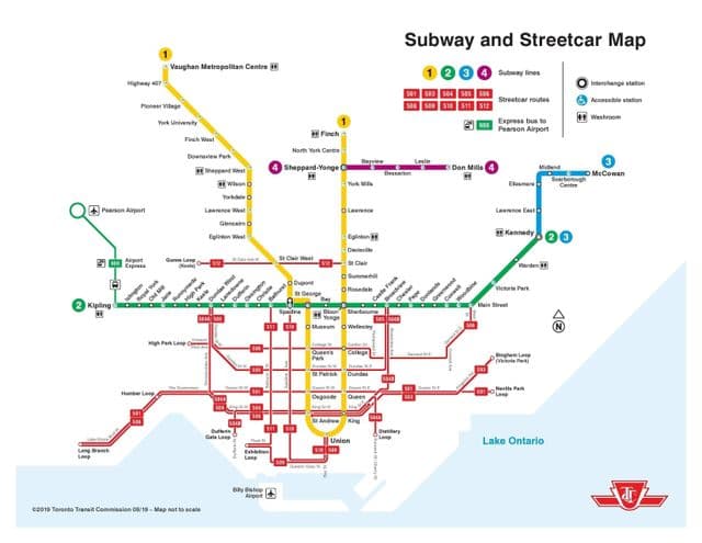 Mapa stacji metra w Toronto