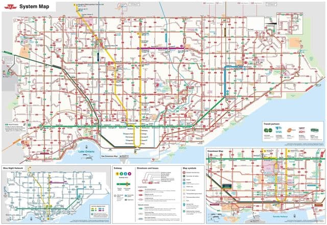 Mapa transportowa Toronto